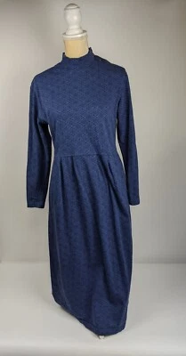 Vintage Laura Ashley Long Sleeve Blue Dress Womens Size 12 Teacher Floral - Image 1 of 4