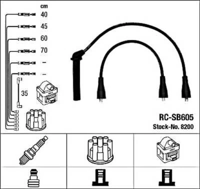 Kit de cables de encendido NGK negro para SAAB 9000 900 I II 9-3 84-03 8817520 Foto 1 de 2