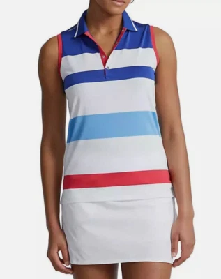 RLX Ralph Lauren женщин без рукавов гольф поло маленький цветные полоски пиклбол - Изображение 1 из 4