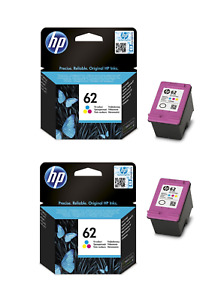 2x UNBOXED HP 62 Colour Ink Cartridges (C2P06AE) FREE UK DELIVERY! - VAT inc.