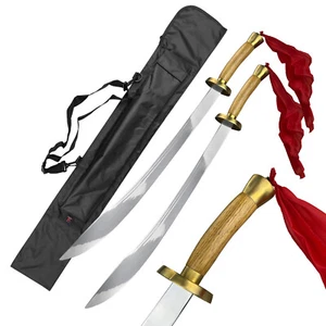 36" Double Broad Sword Aluminum Blade Chinese Kung Fu Tai Chi Martial Arts - Picture 1 of 7