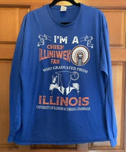 CHIEF ILLINIWEK FAN GRADUATE long sleeve T-shirt men’s XL  ILLINOIS University - Picture 1 of 6