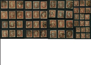 GB QV PENNY RED IMPERFS UNPLATED from OLD ACCUMULATION FAIR to VF in GROUPS of 6 - Picture 1 of 19