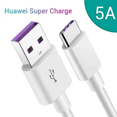 Genuine 5A Type C USB Fast Charging Charger Data Cable Huawei P20 P30 Pro Lite - Image 1 of 4