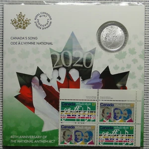 2020 Canada's Song Moments to Hold $5 dollars silver coin set & O Canada stamps - Picture 1 of 7