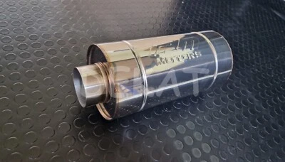 SILENZIATORE AUTO TONDO UNIVERSALE CENTRALE ACCIAIO INOX DIAMETRO Ø 76 MM L. 380 - Immagine 1 di 4