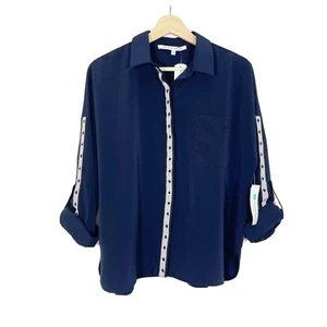 Neu mit Etikett Stich Fix Collective Concepts Dany Langarmshirt mit Ösenbesatz Gr. LP - Bild 1 von 11