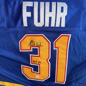 GRANT FUHR SIGNED #31 CCM ST. LOUIS BLUES JERSEY PROOF HOF LICENSED PSA Certifie - Picture 1 of 20