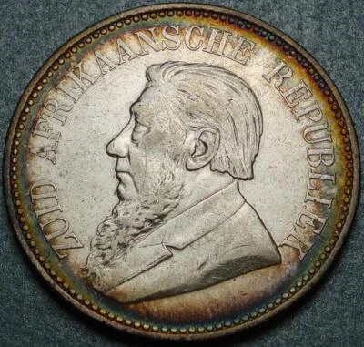 1894 REPÚBLICA SUDAFRICANA O TRANSVAAL .925 plata "21/2 chelines" Paul Kruger Foto 1 de 2