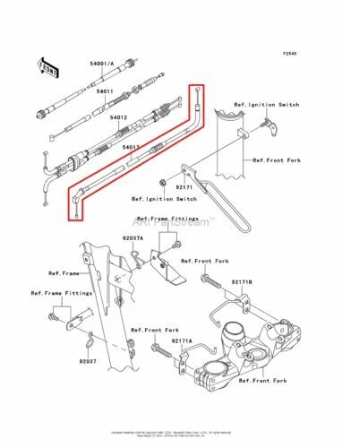 NEW OEM KAWASAKI KLR650 KLR 650 STARTER CABLE - Image 1 of 1