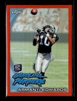 2010 Topps Chrome Orange Refractors #C136 Armanti Edwards RC Carolina Panthers - Image 1 of 2