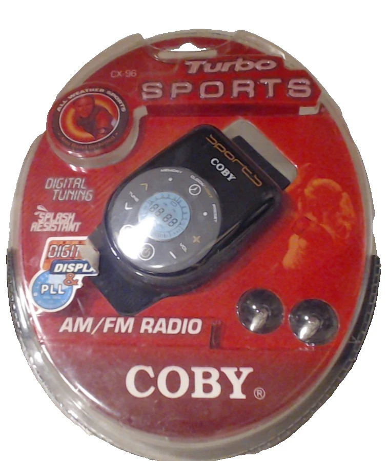 Coby TURBO SPORTS Portable AM FM Digital Tuning Radio Arm Band Splash Resistant - Image 1 of 1