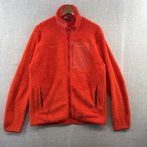Norrona Warm 3 Jacket Mens Medium Red Sherpa Fleece Full Zip Pockets Outdoor - Picture 1 of 18
