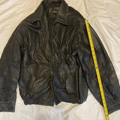 Chaqueta de Colección OUTBROOK Para Hombre Negra Vintage Forrada de Cuero con Cremallera Talla Mediana  Foto 1 de 4