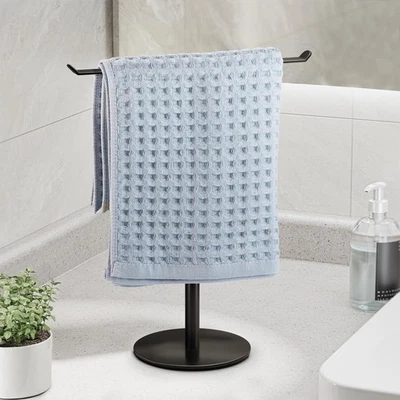 Toallero en forma de T Soporte de mano para baño, diadema y baño ligero... Foto 1 de 4