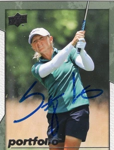 2024 Upper Deck Golf LPGA Stacy Lewis Portfolio #31 Insert Card IP Auto Arkansas - Bild 1 von 3