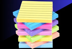 Confezione 9 Appunti Adesivi Foderati 3x3, Colori Brillanti, Blocco Memo per Ufficio/Scuola - Foto 1 di 6