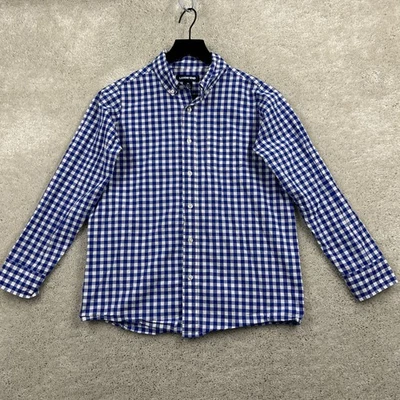 Camisa Lands' End para niños talla mediana 10-12 azul husky a cuadros manga larga abotonada Foto 1 de 4