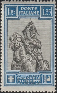 1928 IV centenario nascita Emanuele Filiberto 1,25 lire nuovo MNH - Foto 1 di 1
