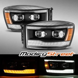 Fit 2006-2008 Dodge Ram PRO-Series Halogen Projector Headlights Black - Foto 1 di 8