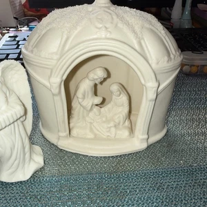 Weihnachtskrippe mit Engel in weiß - Bild 1 von 6