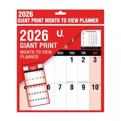 eMKay® 2026 Giant Print Month to View Calendar Extra Large Wall Planner Organise