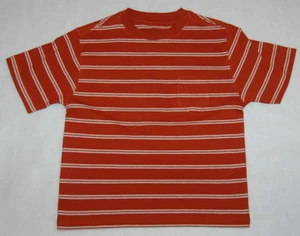 Boys S/S Tee Shirt RUST RED w/ WHITE STRIPES Chest Pocket CREW NECK Size XXL - Picture 1 of 1
