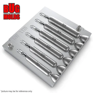 FishingSinkerMold  AluminiumFishingMold Lure making Lead Molds Drop Shot Classic - Picture 1 of 9