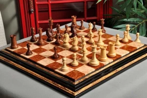 Challenger Series Luxury Chess Pieces - 4.4" King - Natural Boxwood and Anjan - Picture 1 of 10