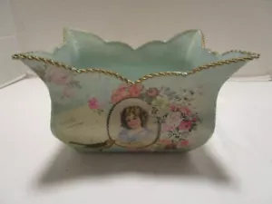 Metalware Plantadora de Hojalata Cachépot Imágenes Victorianas Papel Decoupage Impresión 8" W - Imagen 1 de 14
