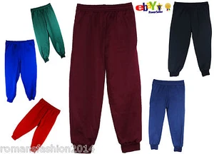 Kids Boys Girls School Jogging Bottoms PE Fleece Trousers 2-20 years Children's - Picture 1 of 7