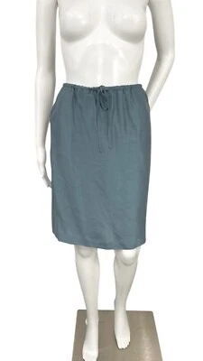 Falda de seda Jones New York para mujer 16 azul azulado recta con cordones bolsillos Foto 1 de 4