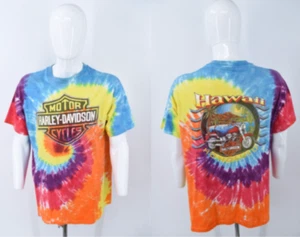 Vintage Harley-Davidson Hawaii RARE Stratman Double Sided Tie Dye T-Shirt Sz XL - Picture 1 of 24