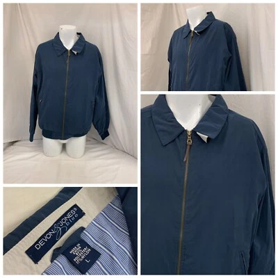 Chaqueta Devon Jones L Azul Cremallera Completa Bolsillos Poliéster Nylon YGI Y1-863 Foto 1 de 4