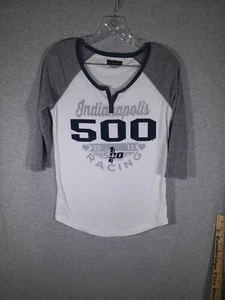 5th & Ocean Tshirt Womens Small Indianapolis Indy 500 Racing Raglan - Picture 1 of 6