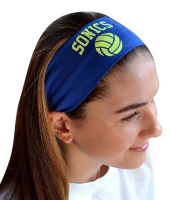Volleyball Headband Personalized with Your Custom Name & Number in GLITTER Vinyl - Image 1 of 4