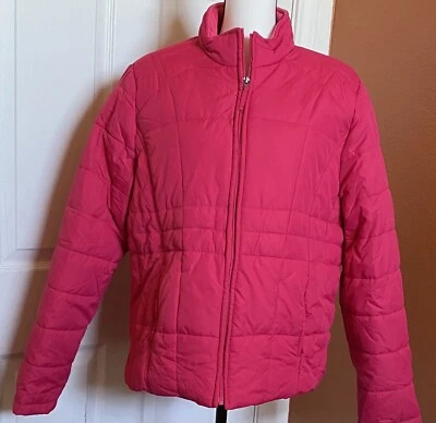 ATHLETICS WORKS WOMENS DK PINK PUFFER JACKET SZ 1X ( 16 W ) - Image 1 of 4