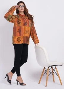 Handcraft Cotton Patch Floral Print Kurta Top Shirt Wholesale Mix lot Unisex XL - Picture 1 of 8