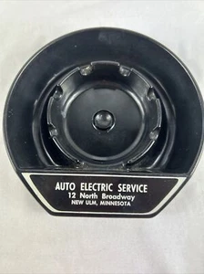 Auto Electric Service New Ulm MN Ashtray Black Melamine 5 Rests Vintage 5.5” - Picture 1 of 8