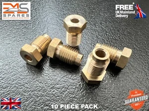 10 Imperial Brake Pipe Fittings Unions 3/8" UNF x 24Tpi Male Long For 3/16" Pipe - Picture 1 of 12