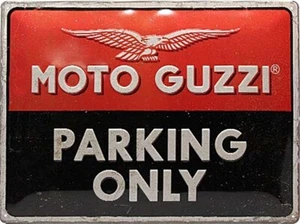 Moto Guzzi Parking Only en Relief Acier Signe 400mm x 300mm (Pas Applicable) - Picture 1 of 1