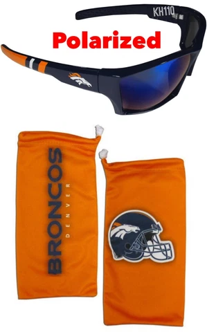 Denver Broncos NFL Polarized Wrap Sunglasses w/Microfiber bag Cover
