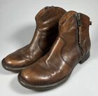Born Ankle Boots Women's 6.5 Gilly Cognac Burnished Leather Brown Side Zip