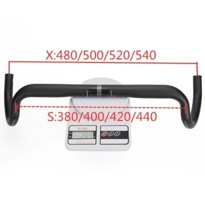 25° Carbon Gravel Bicycle Handlebar Cyclocross Bike Drop Bar  380/400/420/440MM - Image 1 of 4