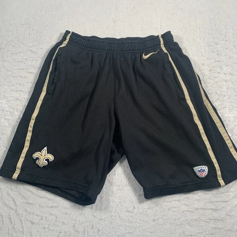 New Orleans Saints Shorts Mens Small Black Mesh Team Issued NFL Nike Cover