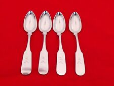 Set of 4 1840s American Coin Silver Griffen & Hoyt Spoons XL-9