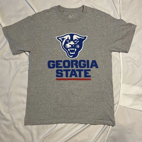 Georgia State Shirt Adult Medium Gray Short Sleeve Graphic T Shirt Champion LO19 Cover