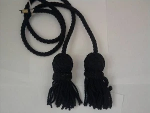 Set of 2 Key Tassel Black 11 cm Trimmings Cushions Curtains Thick Medium - Picture 1 of 2