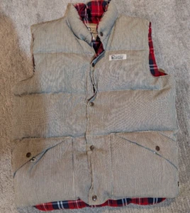 Penfield Trailwear Vest Adult Men's Size L Striped Snap Close Down Puffer - Picture 1 of 5