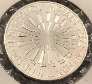 German 1972 Munich Olympic 10 Mark Silver Coin - Picture 1 of 12